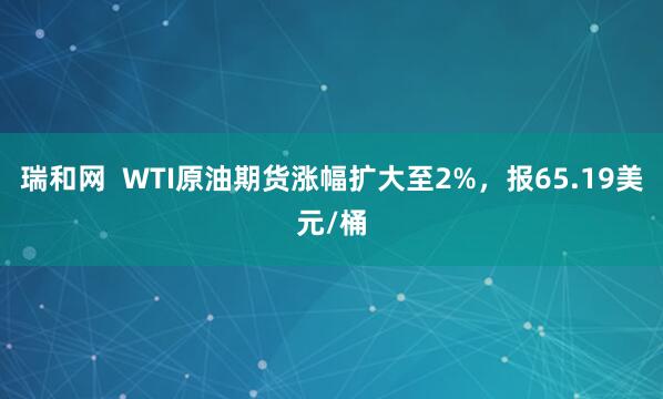 瑞和网  WTI原油期货涨幅扩大至2%，报65.19美元/桶