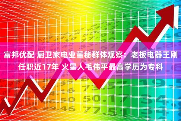 富邦优配 厨卫家电业董秘群体观察：老板电器王刚任职近17年 火星人毛伟平最高学历为专科